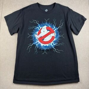 Ghostbusters T-Shirt Mens L Black Lightning Logo Tee‎ 2021 Columbia Pictures